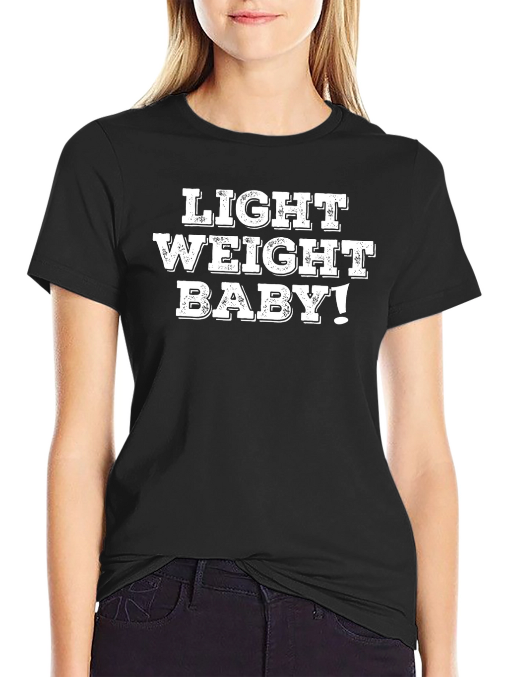 Light Weight Baby! Black Graphic T-Shirt