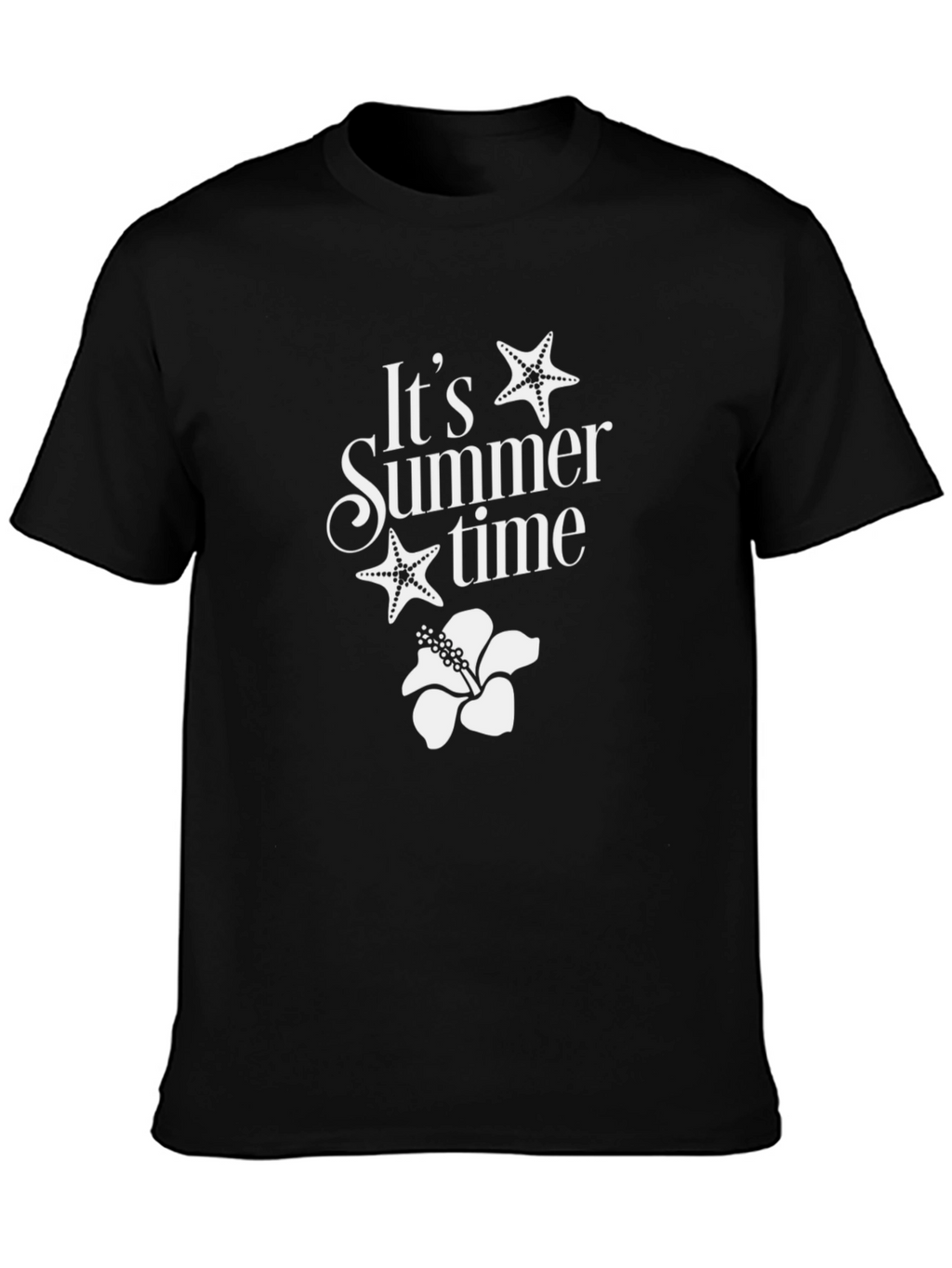 Summer Time Graphic Tee - Black Cotton T-Shirt