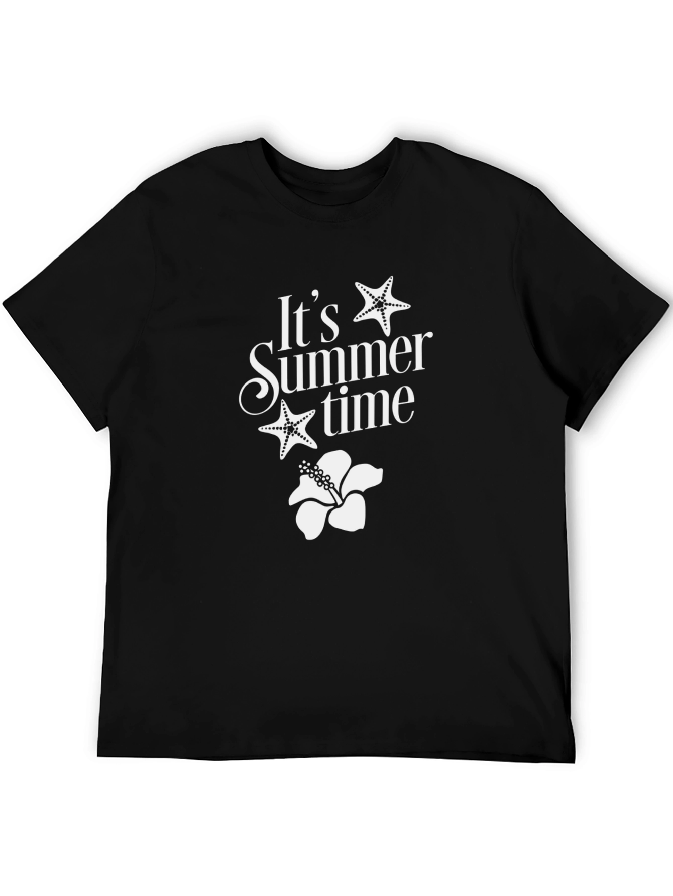 Summer Time Graphic Tee - Black Cotton T-Shirt