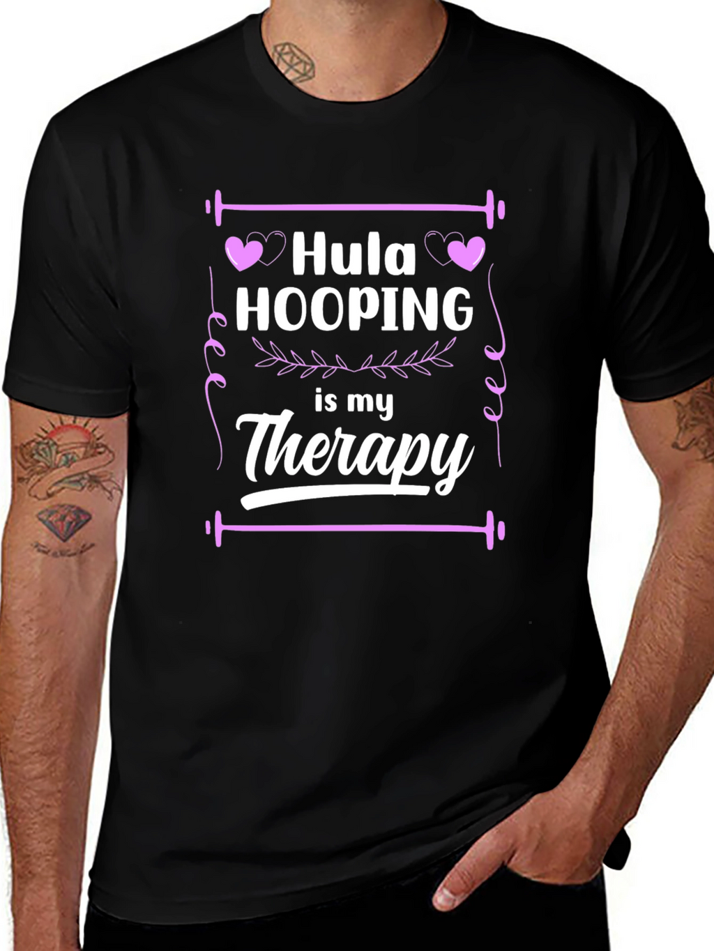 Hula Hooping is My Therapy Black T-Shirt