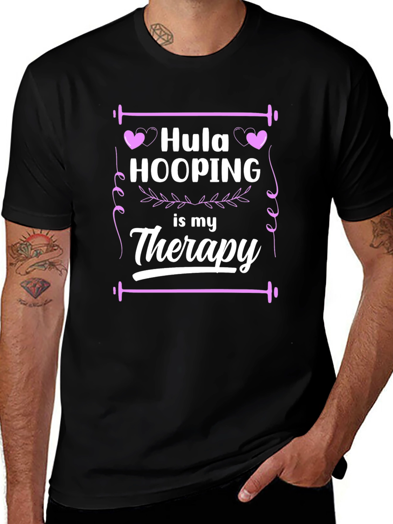 Hula Hooping is My Therapy Black T-Shirt