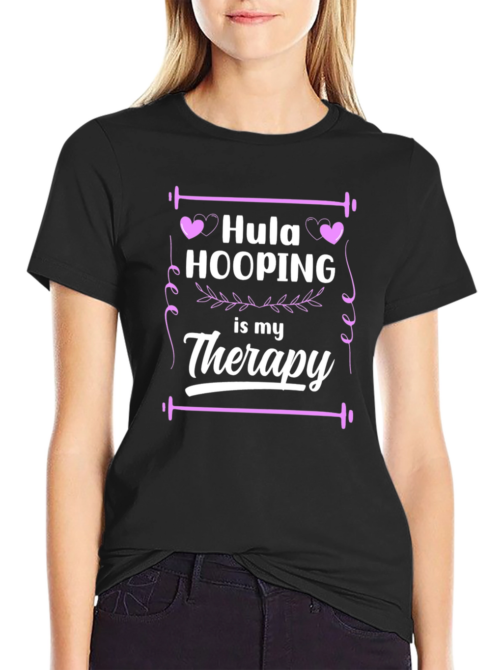 Hula Hooping is My Therapy Black T-Shirt