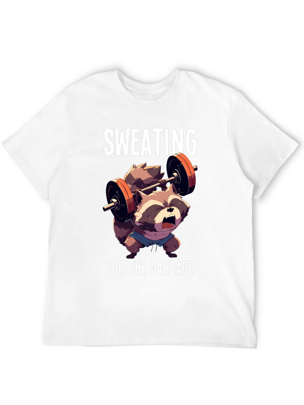 Sweating For The Garbage Funny Raccoon Gym T-Shirt