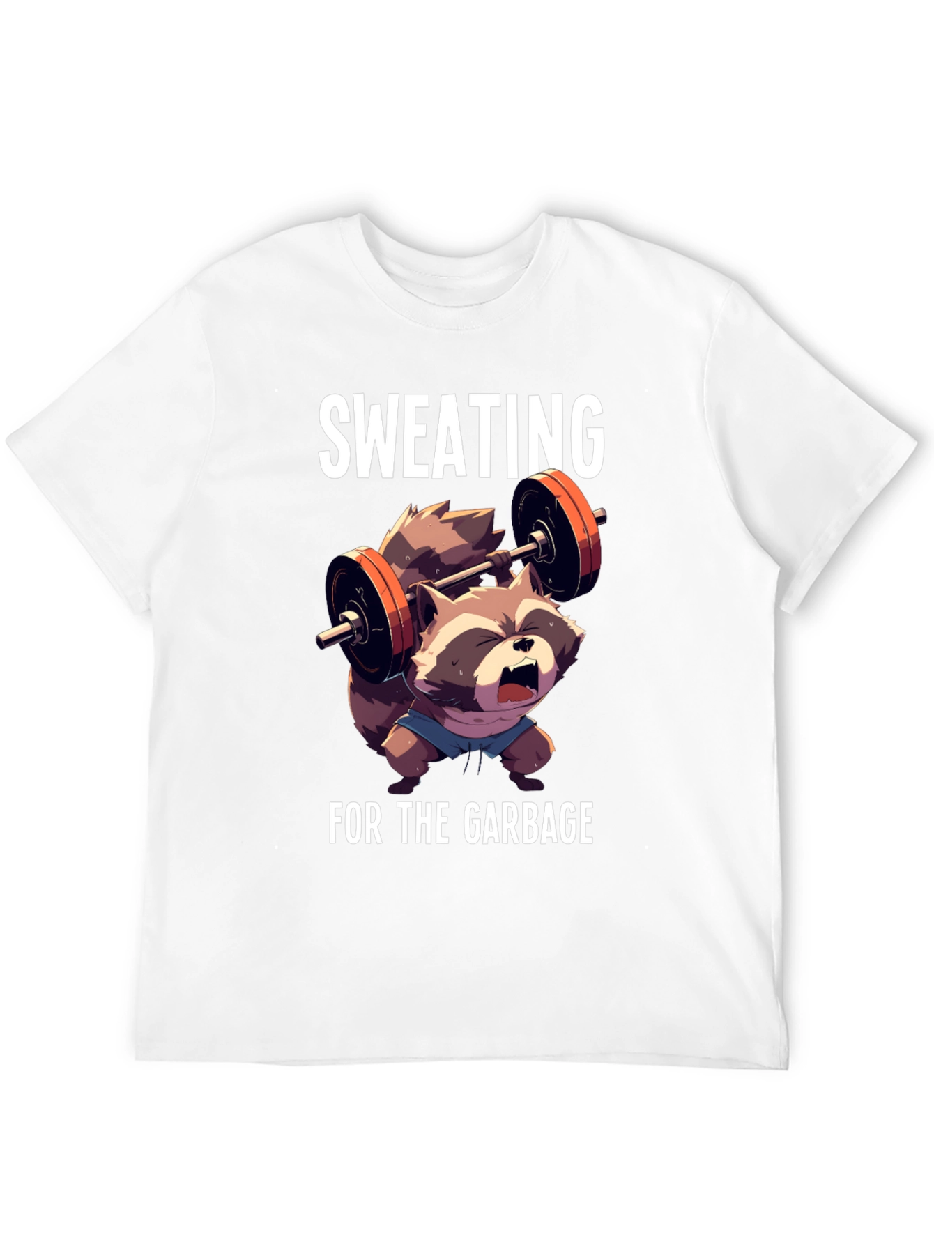 Sweating For The Garbage Funny Raccoon Gym T-Shirt