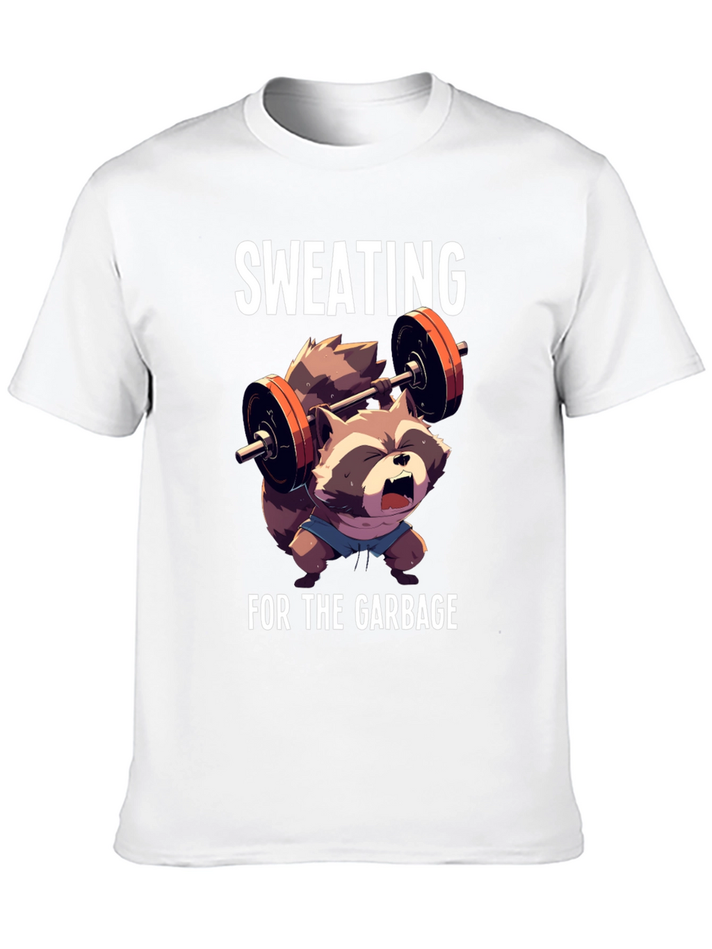Sweating For The Garbage Funny Raccoon Gym T-Shirt