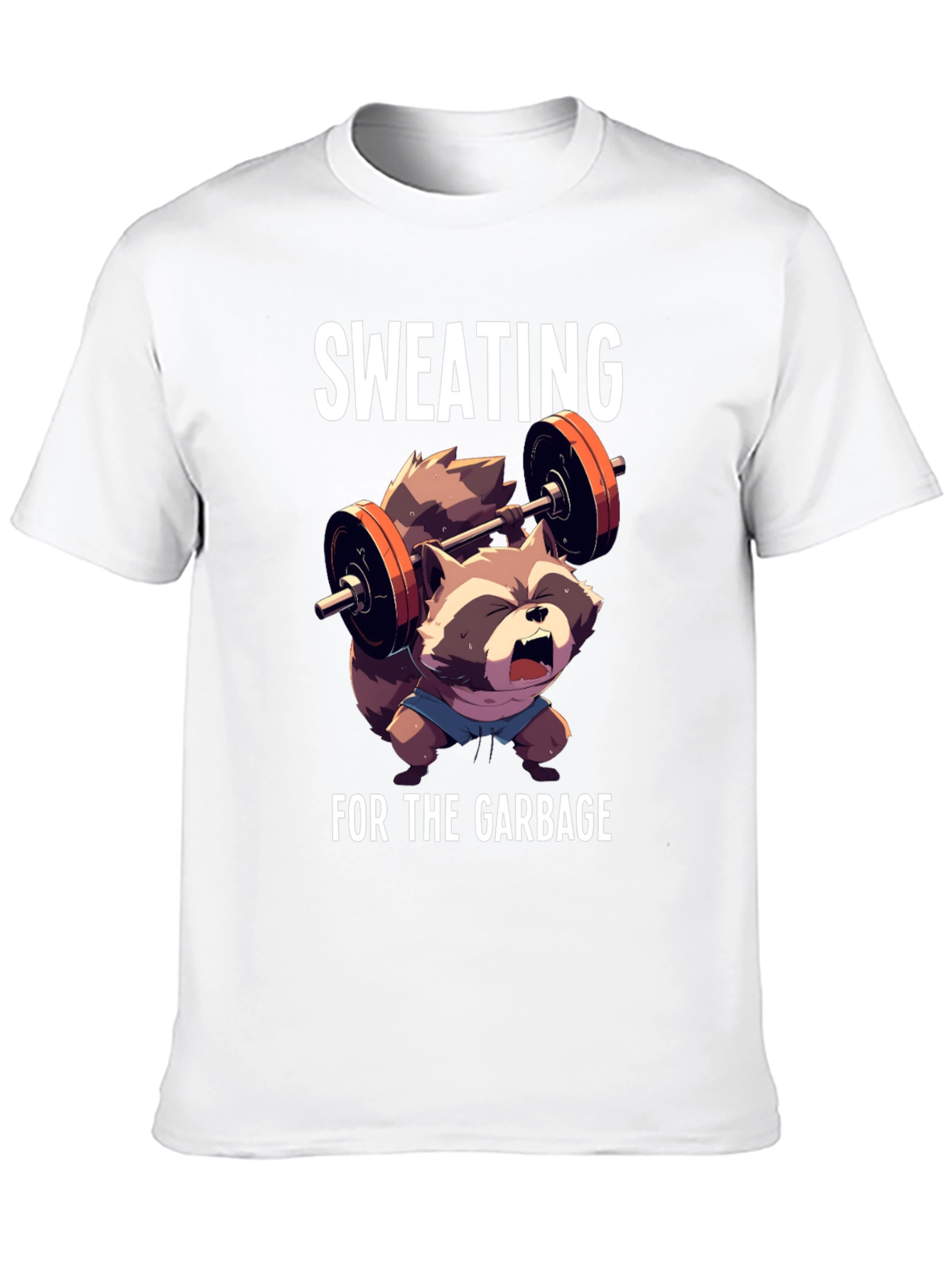 Sweating For The Garbage Funny Raccoon Gym T-Shirt