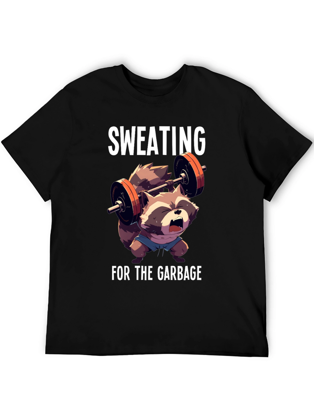 Sweating For The Garbage Funny Raccoon Gym T-Shirt