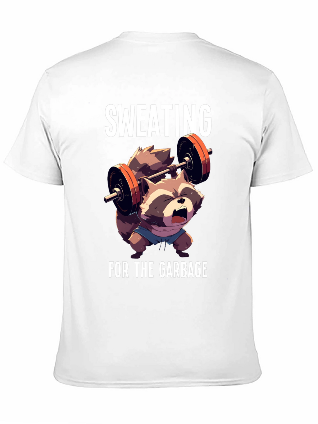 Sweating For The Garbage Funny Raccoon Gym T-Shirt