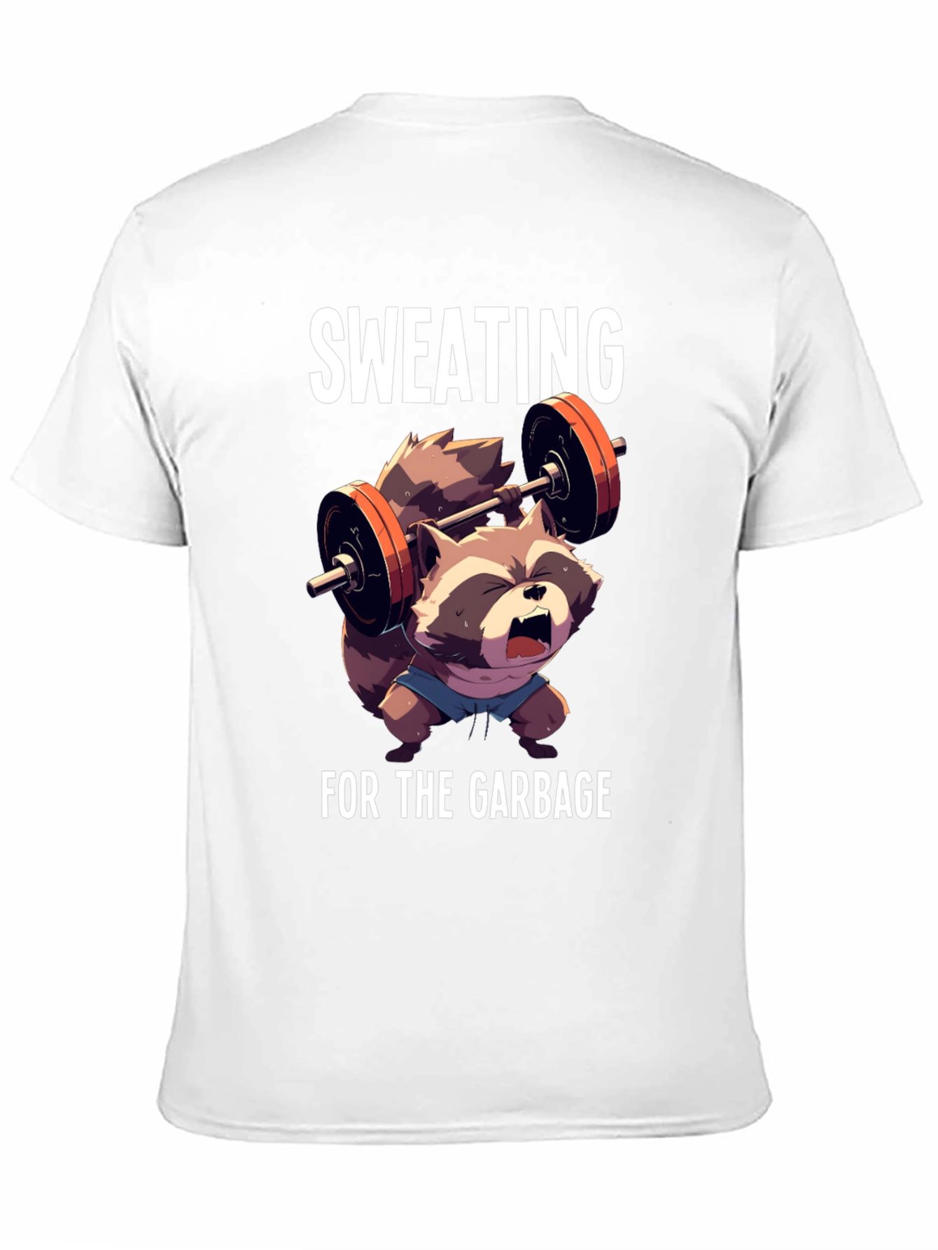 Sweating For The Garbage Funny Raccoon Gym T-Shirt