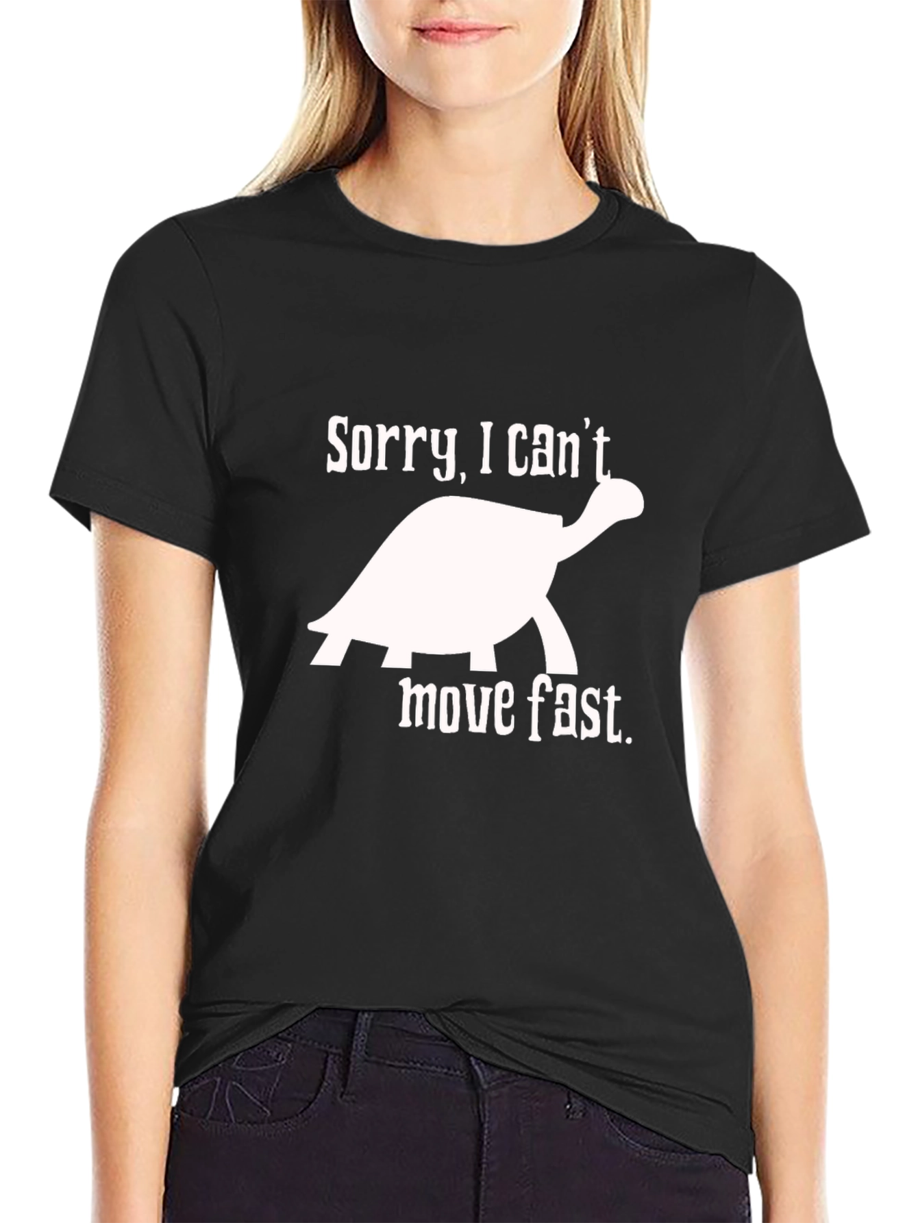 Sorry I Cant Move Fast Turtle Graphic Tee