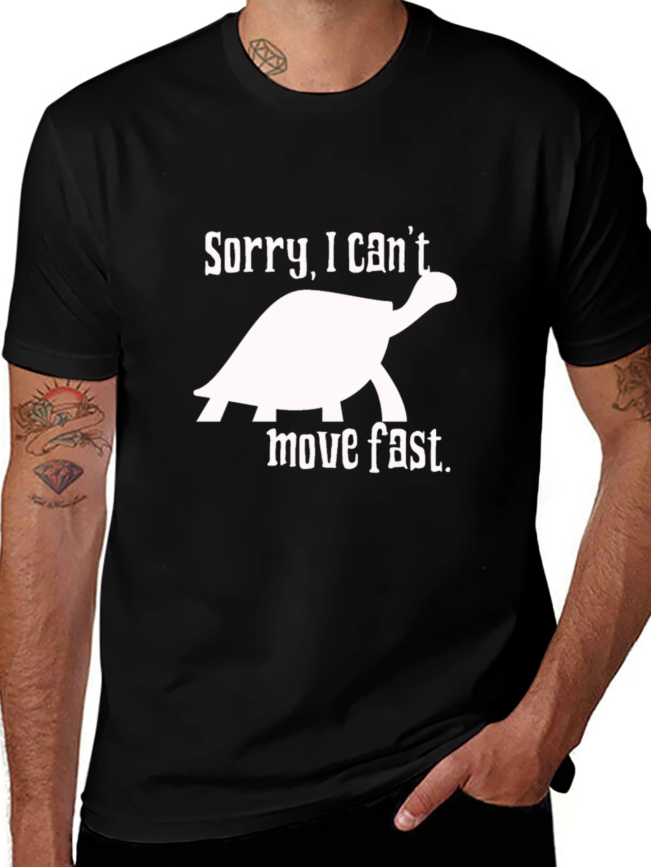 Sorry I Cant Move Fast Turtle Graphic Tee