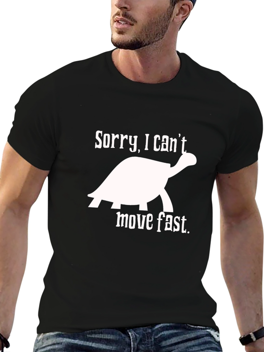Sorry I Cant Move Fast Turtle Graphic Tee