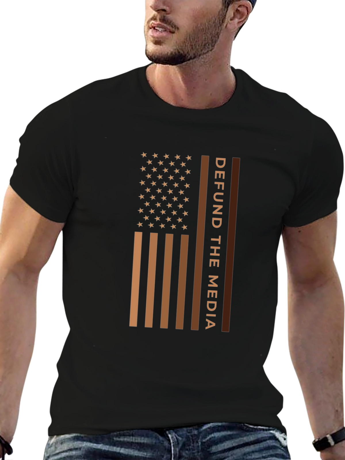 Defund The Media American Flag T-Shirt