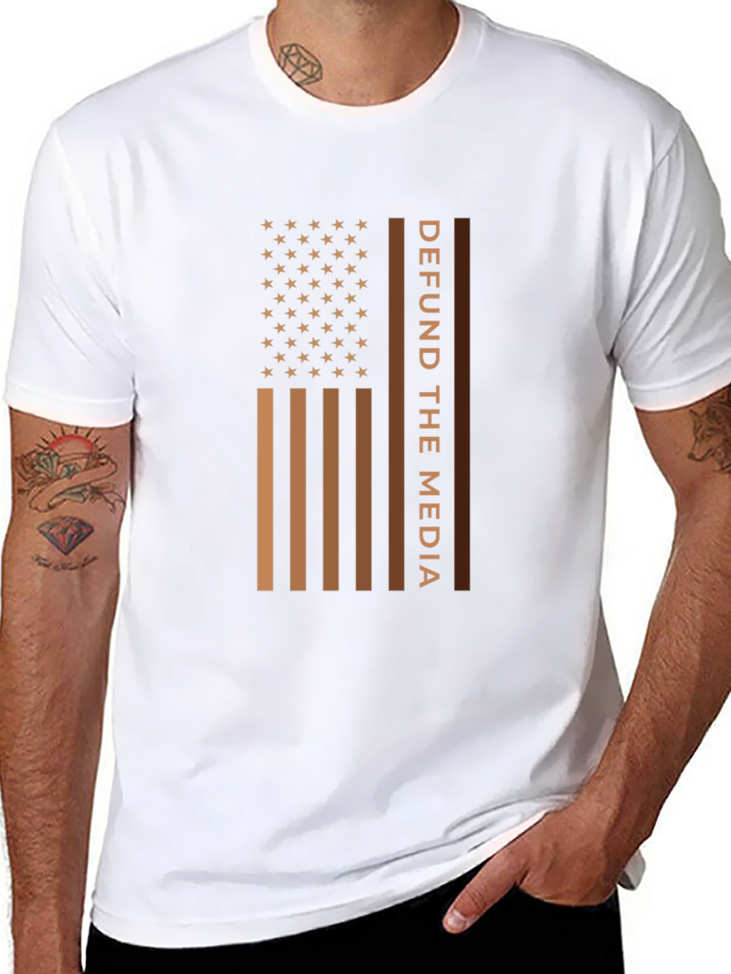 Defund The Media American Flag T-Shirt