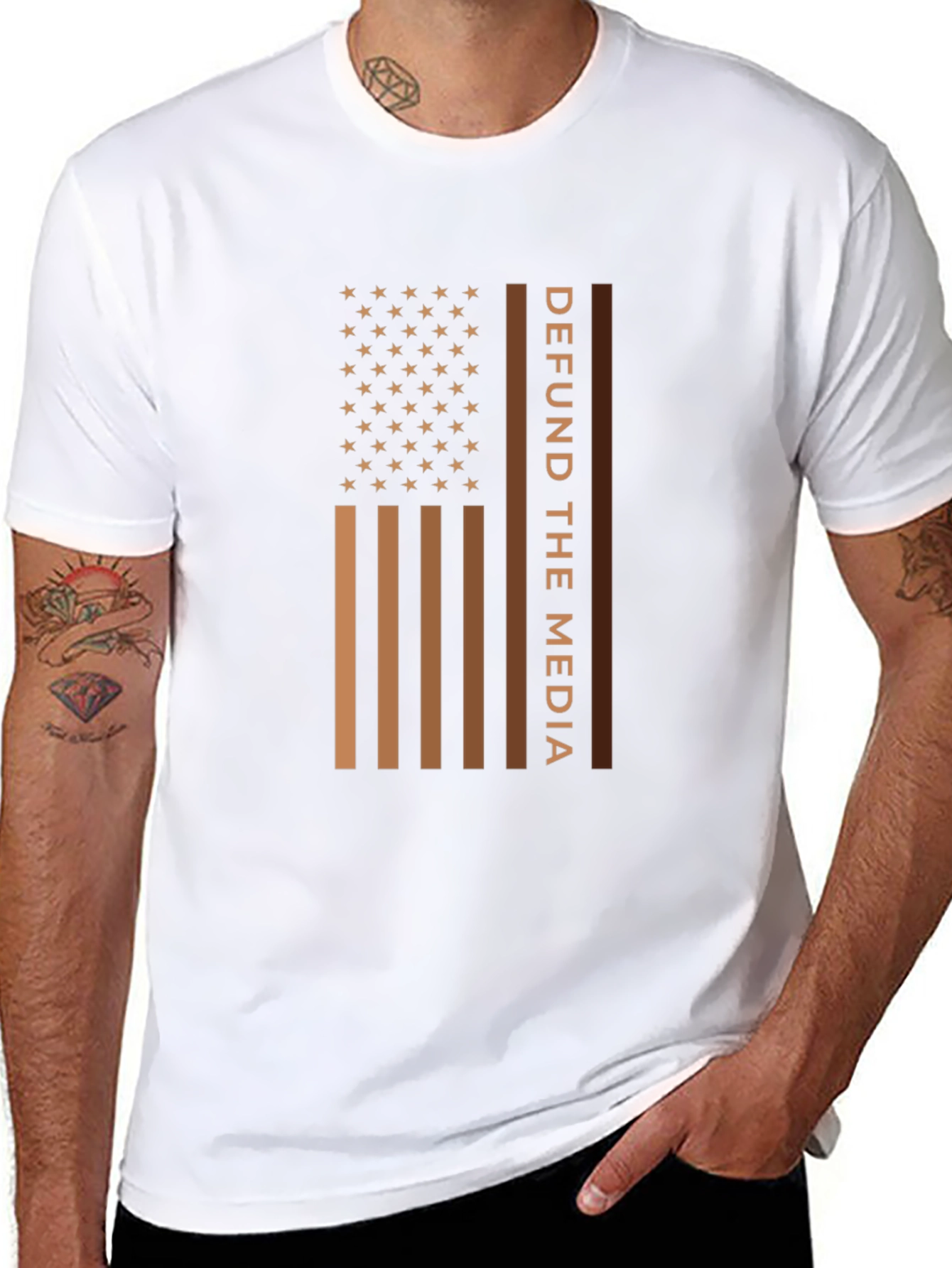 Defund The Media American Flag T-Shirt