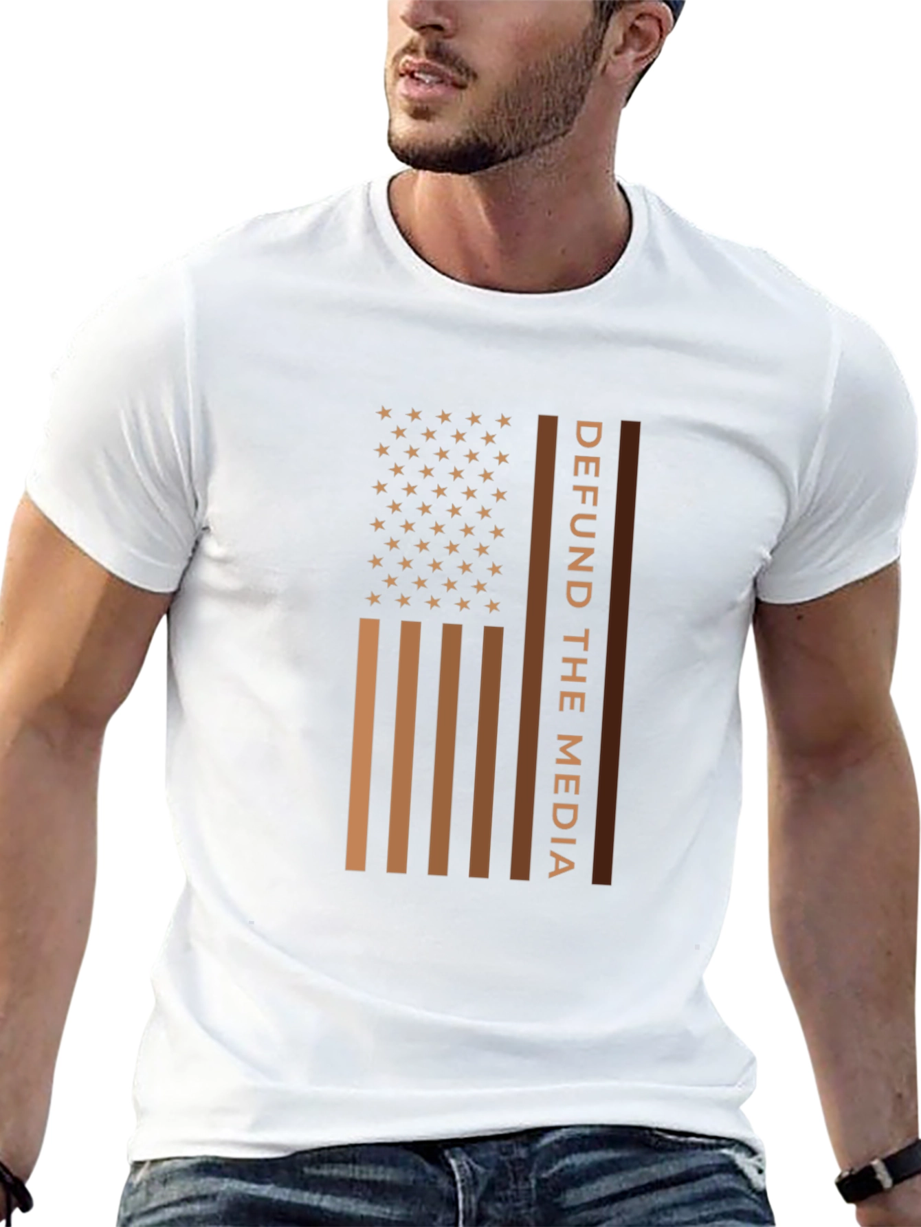 Defund The Media American Flag T-Shirt