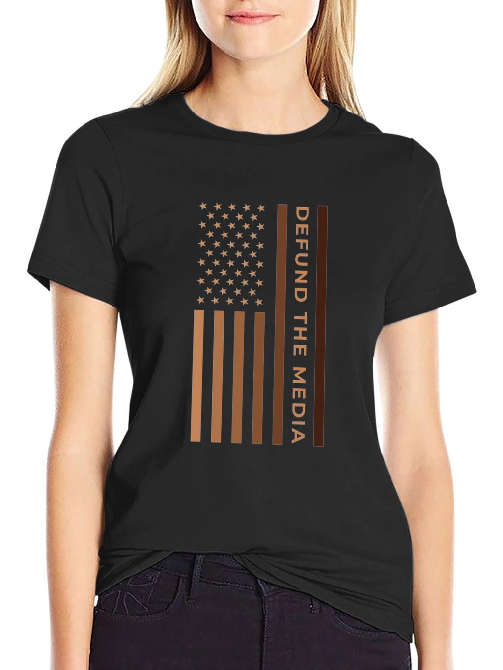 Defund The Media American Flag T-Shirt