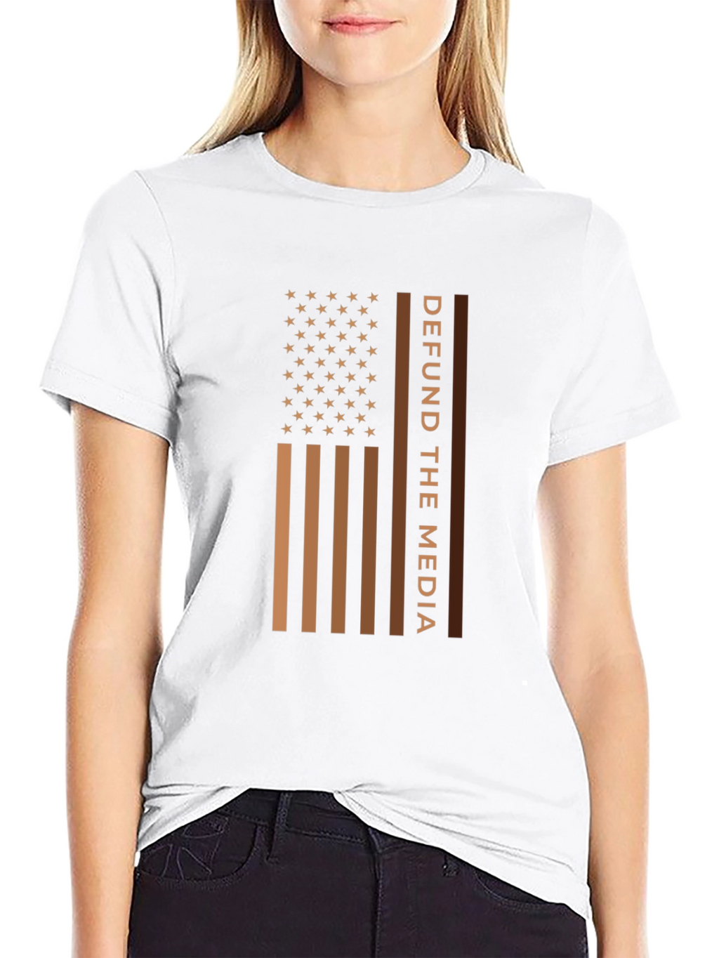 Defund The Media American Flag T-Shirt