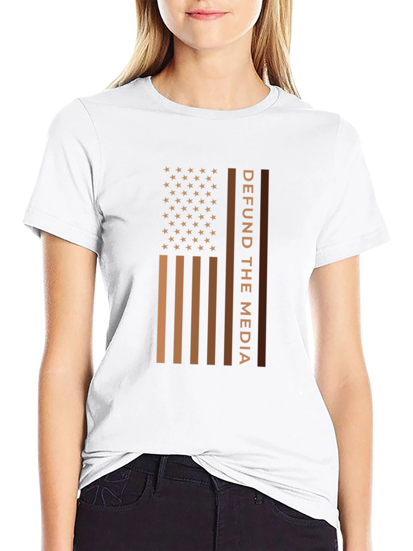 Defund The Media American Flag T-Shirt