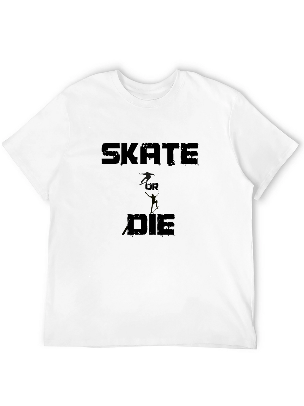 Skate Or Die Graphic Print Black T-Shirt