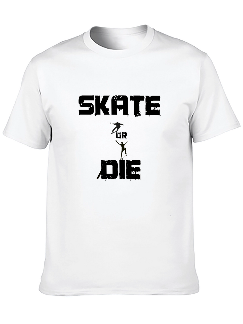 Skate Or Die Graphic Print Black T-Shirt