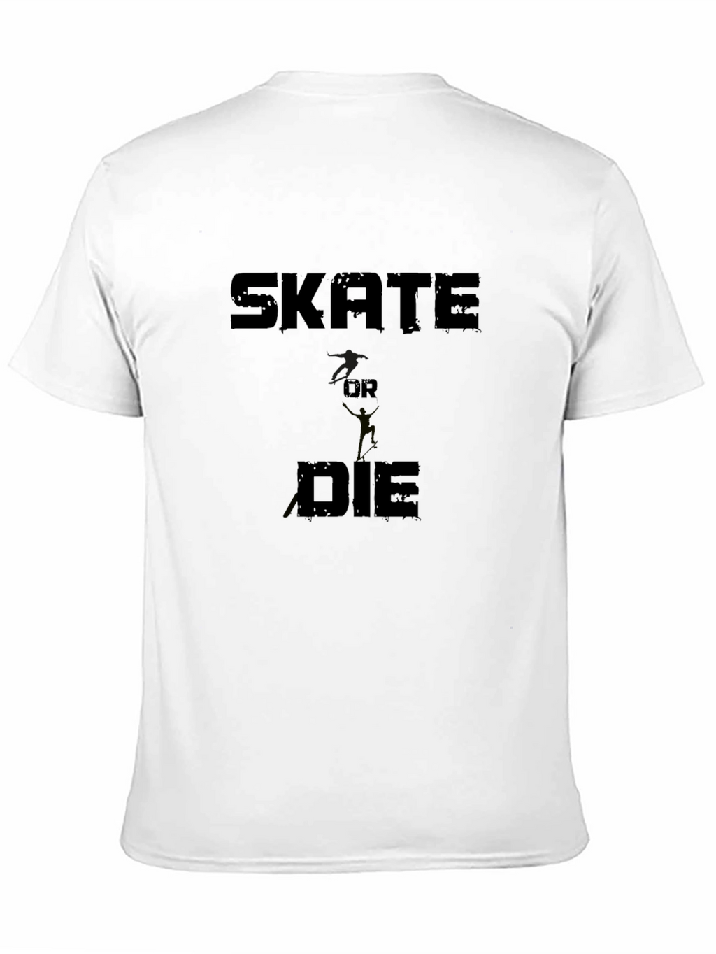 Skate Or Die Graphic Print Black T-Shirt