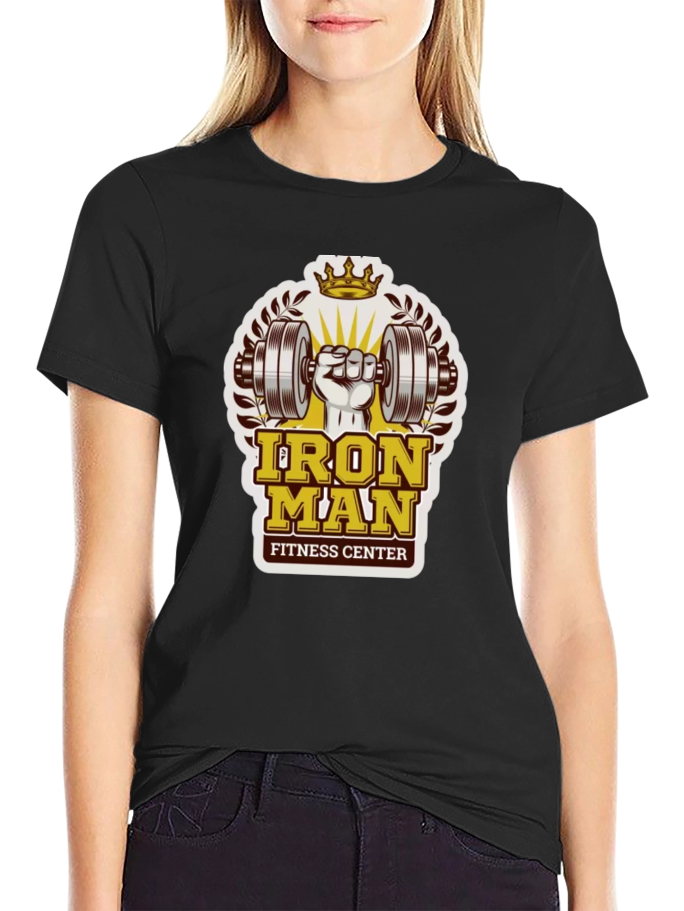 Iron Man Fitness Center Black T-Shirt
