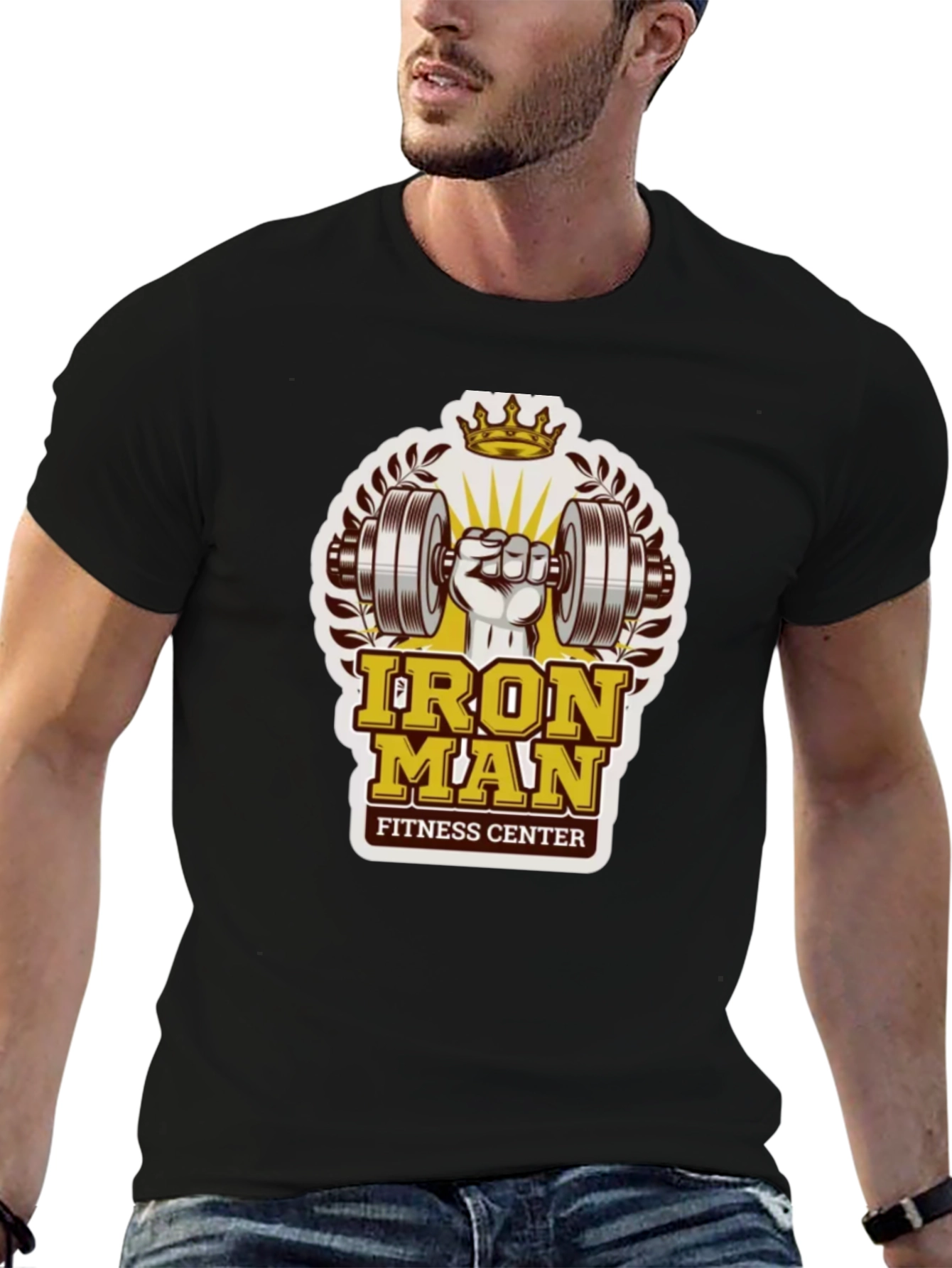 Iron Man Fitness Center Black T-Shirt