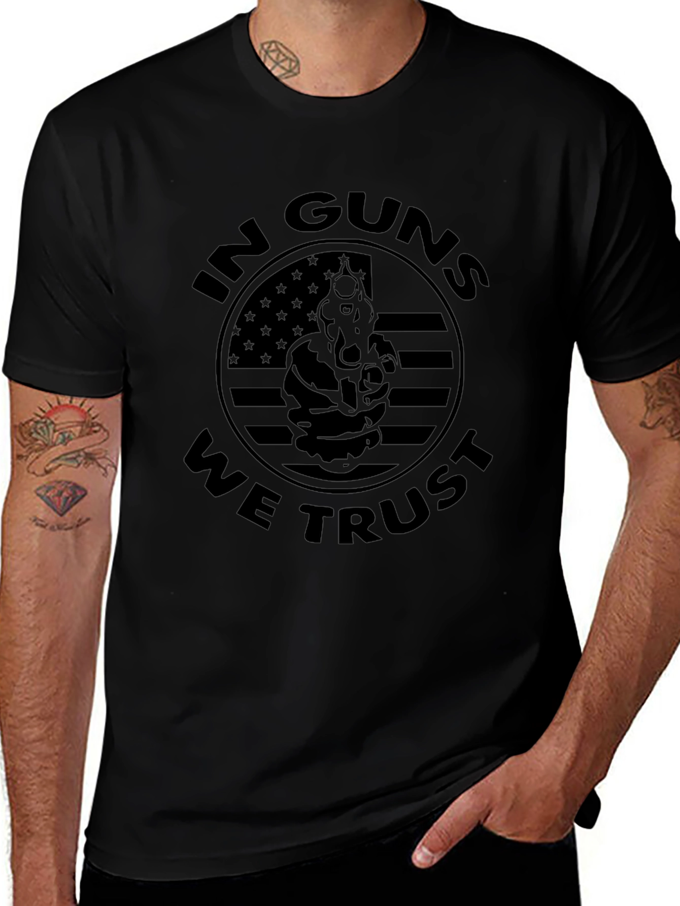 In Guns We Trust T-Shirt - Patriotic American Graphic Tee