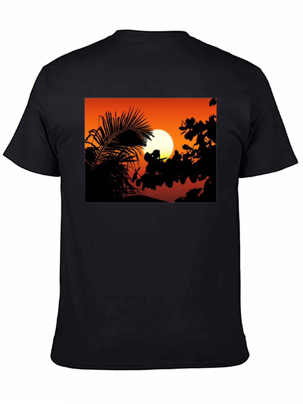 Sunset Silhouette Graphic Tee - Black