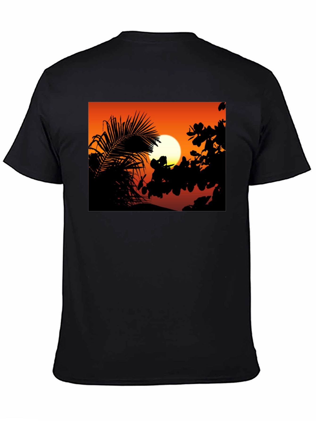Sunset Silhouette Graphic Tee - Black