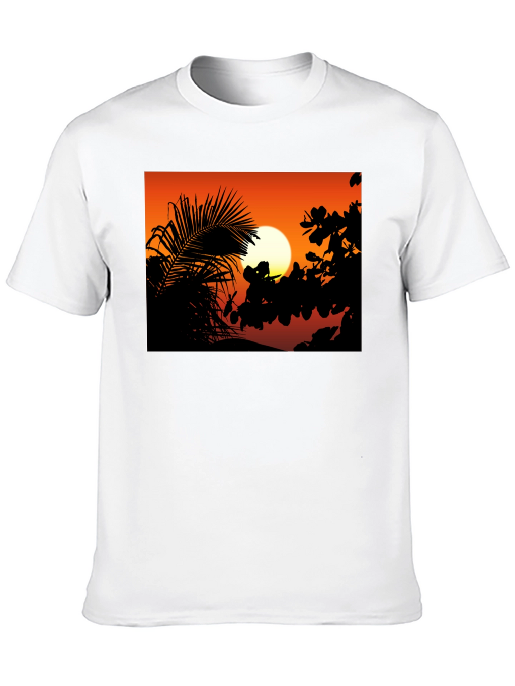 Sunset Silhouette Graphic Tee - Black