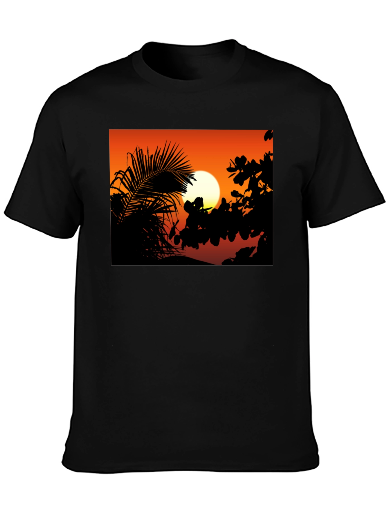 Sunset Silhouette Graphic Tee - Black