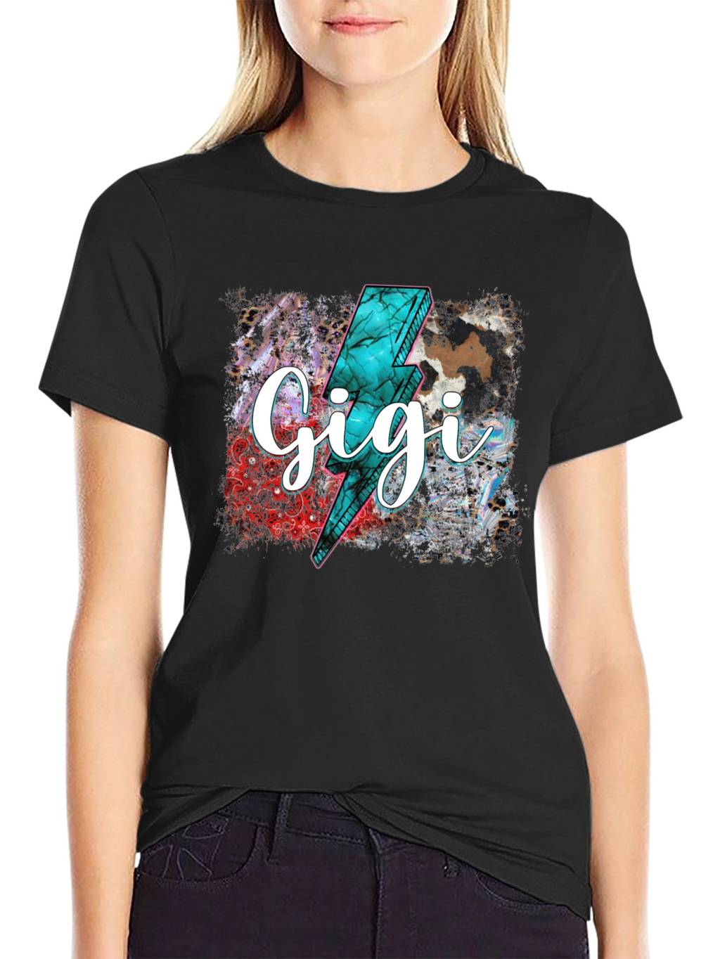 Gigi Lightning Bolt Graphic Tee - Trendy Comfort