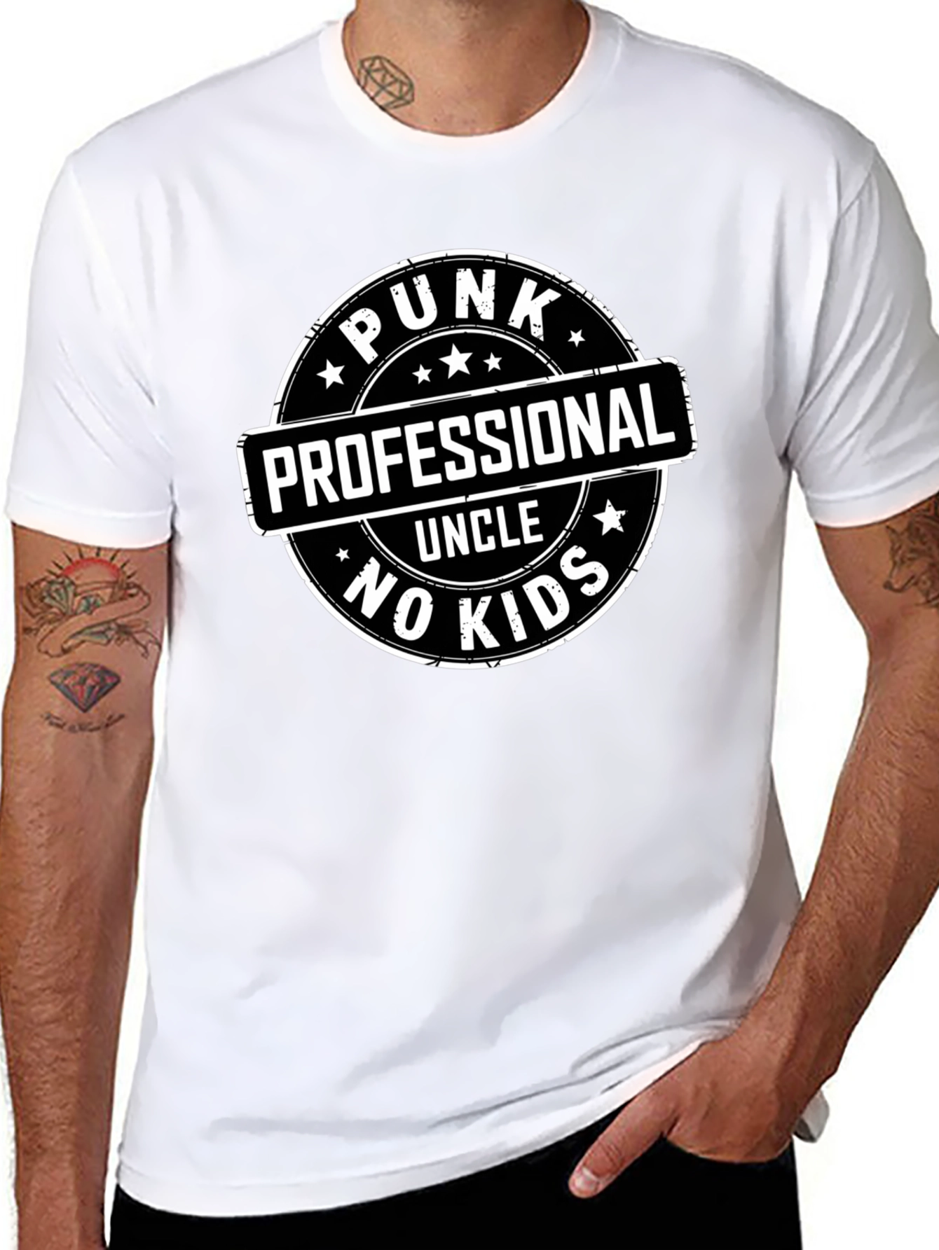 Punk Professional Uncle No Kids Graphic Tee