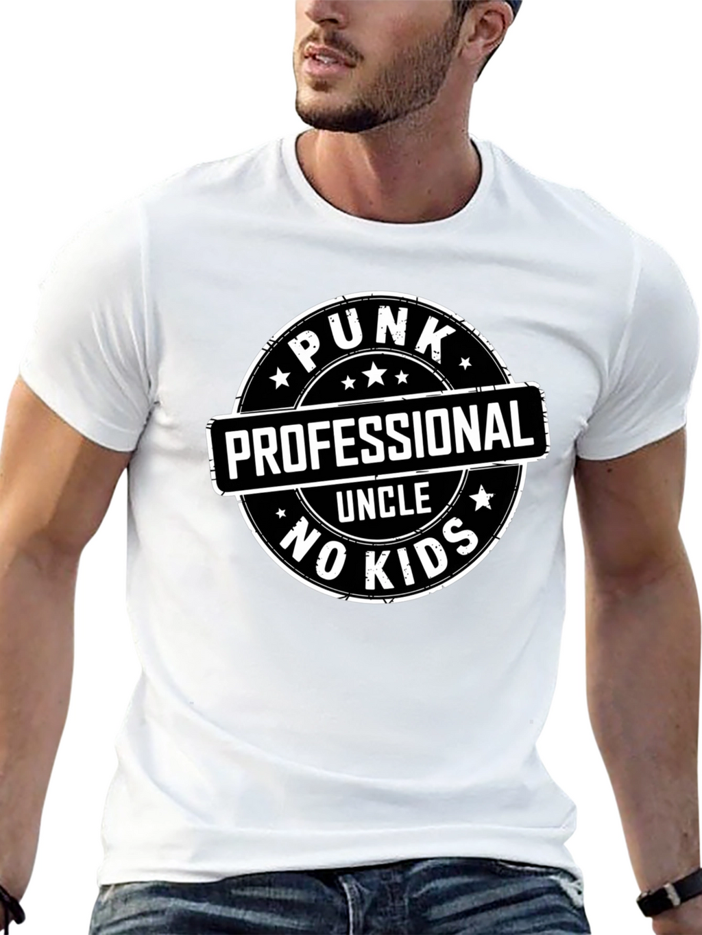 Punk Professional Uncle No Kids Graphic Tee