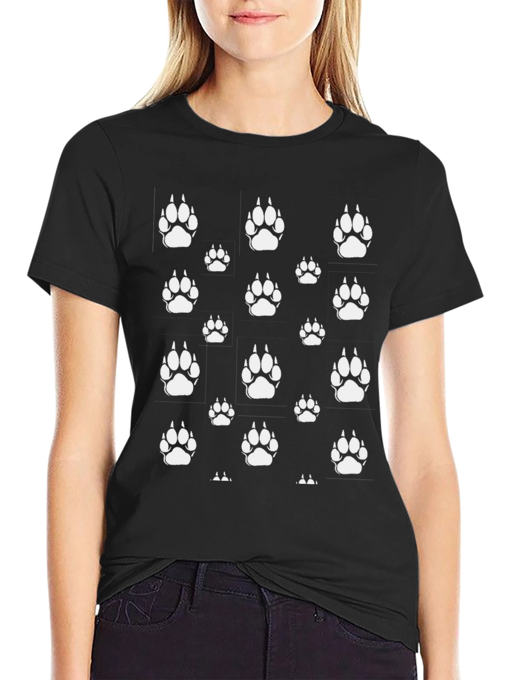 Paw Print T-Shirt - Black Graphic Tee