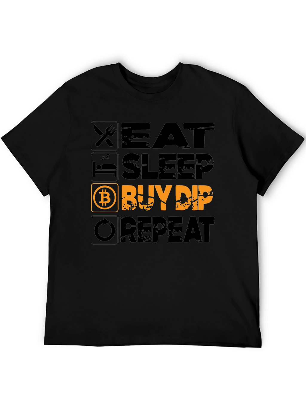 Eat Sleep Buy Dip Repeat Black T-Shirt