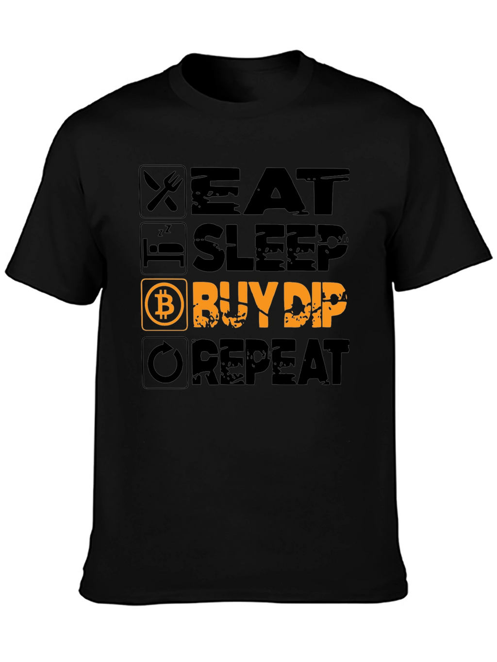 Eat Sleep Buy Dip Repeat Black T-Shirt