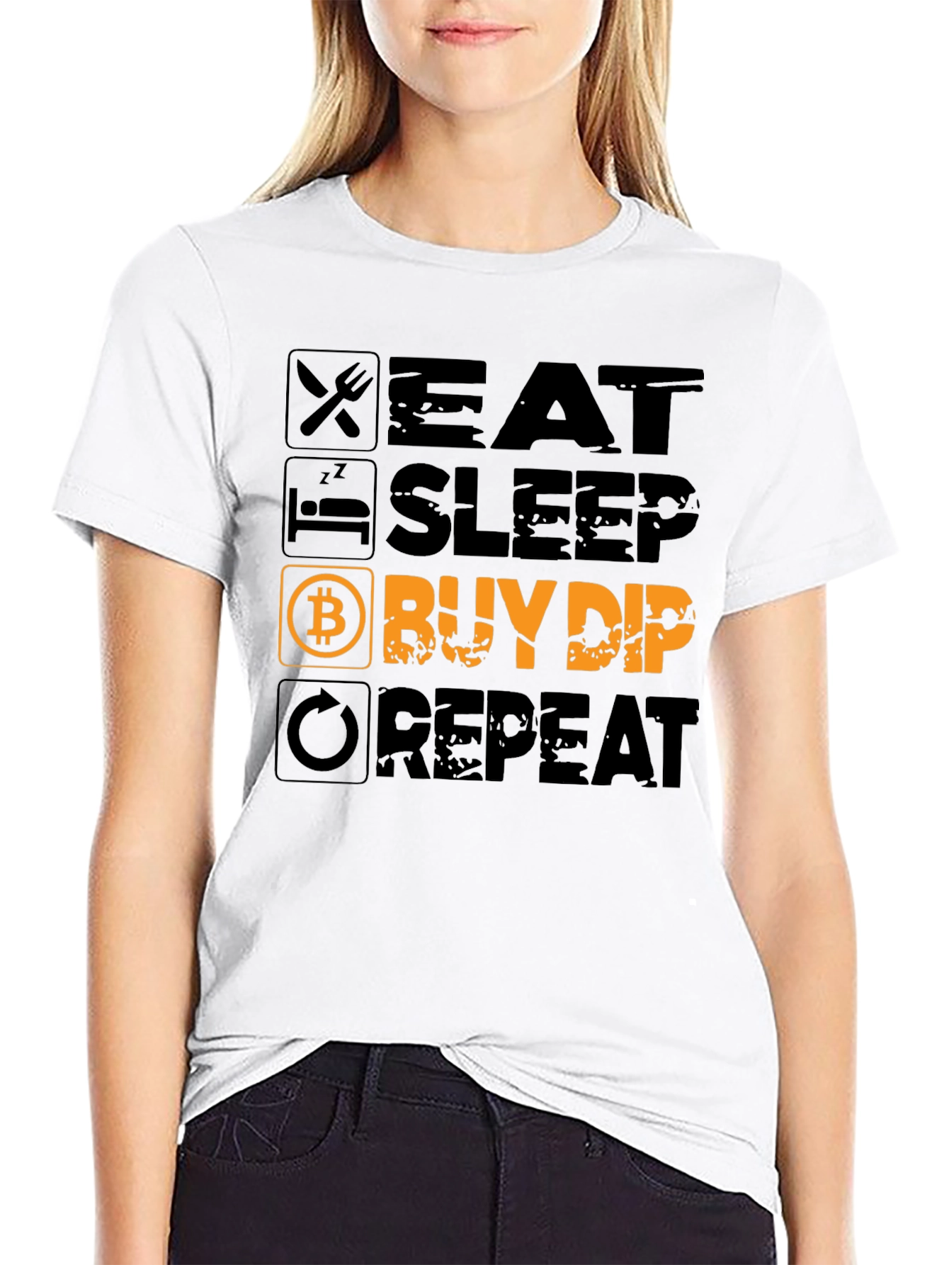 Eat Sleep Buy Dip Repeat Black T-Shirt