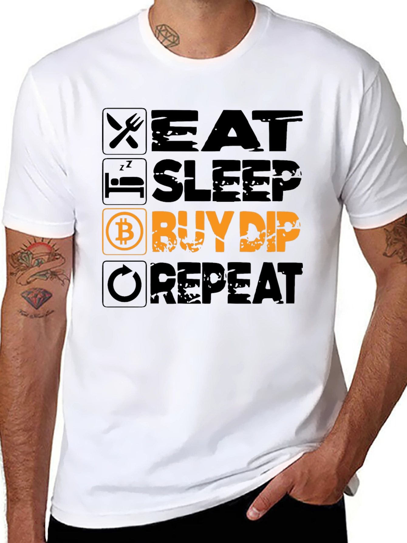 Eat Sleep Buy Dip Repeat Black T-Shirt