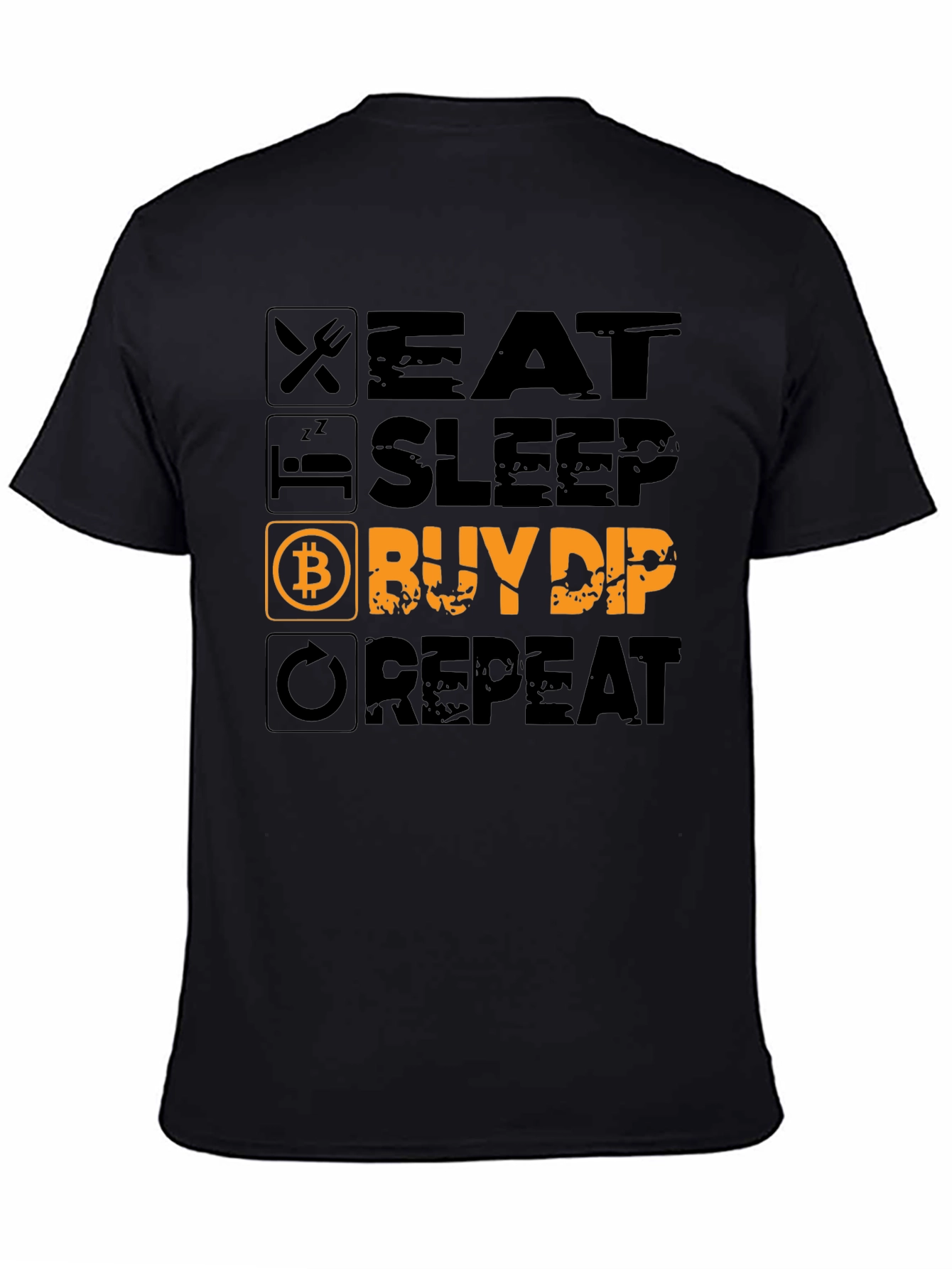 Eat Sleep Buy Dip Repeat Black T-Shirt