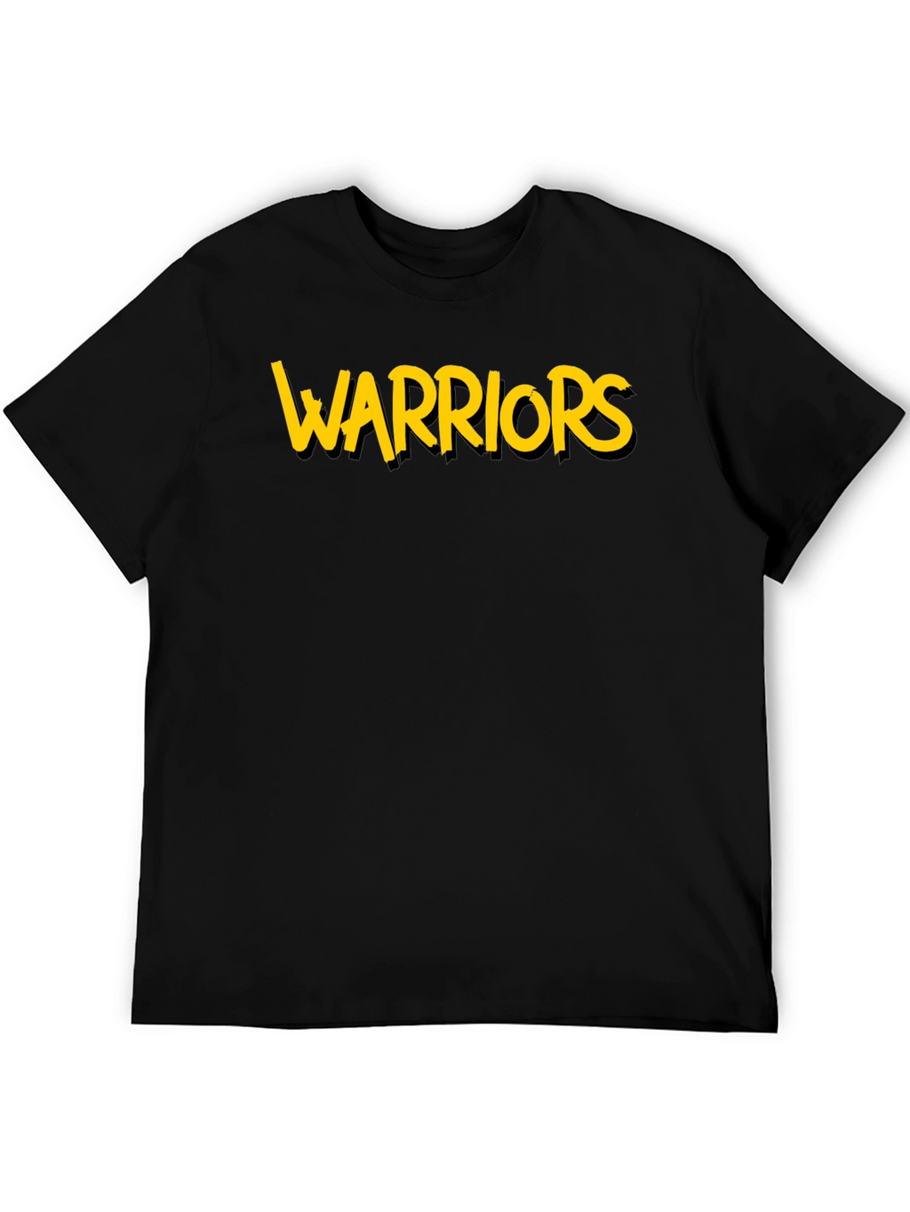 Warriors Graphic Tee - Black Cotton T-Shirt