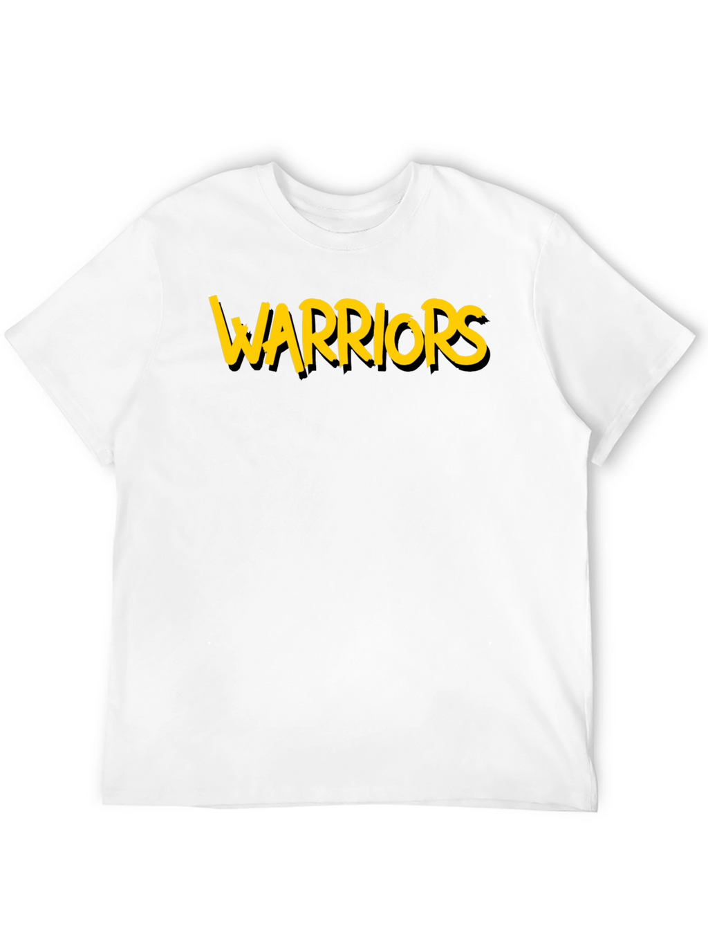Warriors Graphic Tee - Black Cotton T-Shirt
