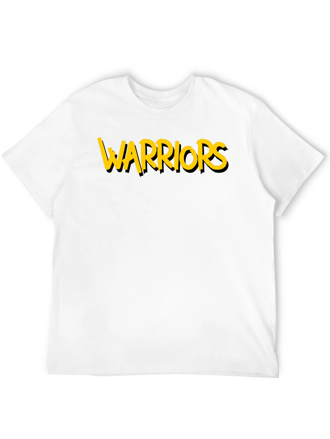Warriors Graphic Tee - Black Cotton T-Shirt
