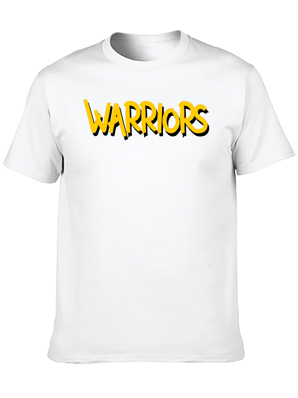 Warriors Graphic Tee - Black Cotton T-Shirt