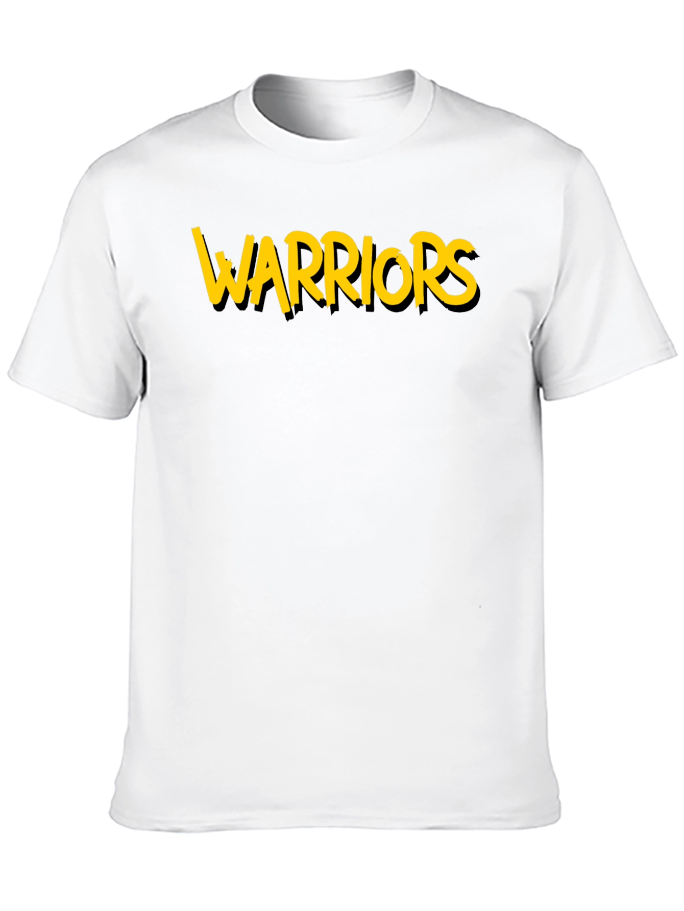 Warriors Graphic Tee - Black Cotton T-Shirt