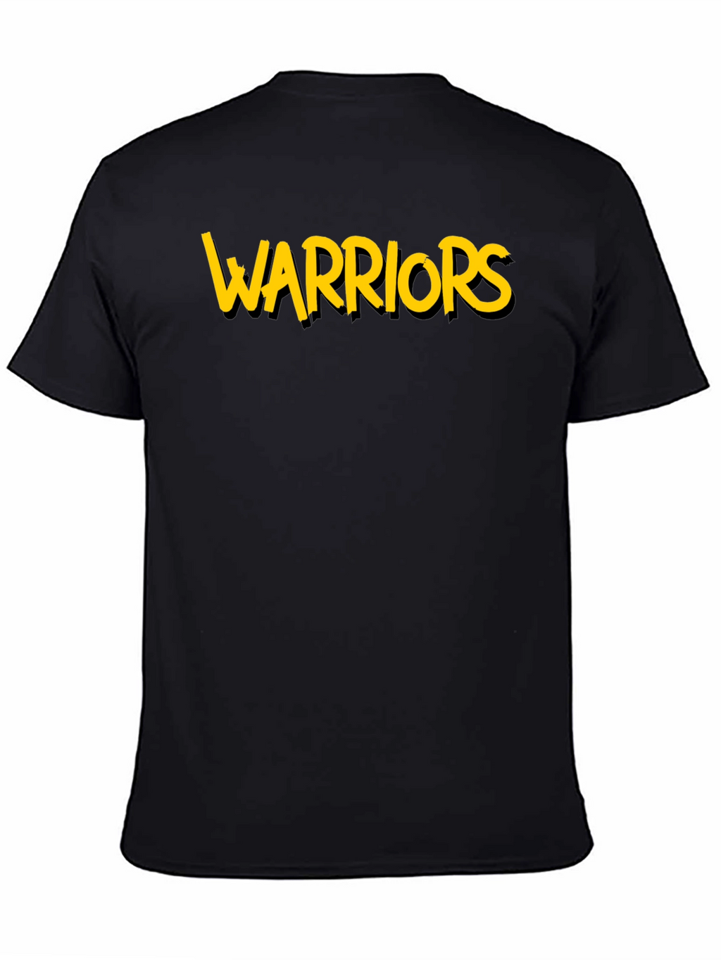 Warriors Graphic Tee - Black Cotton T-Shirt