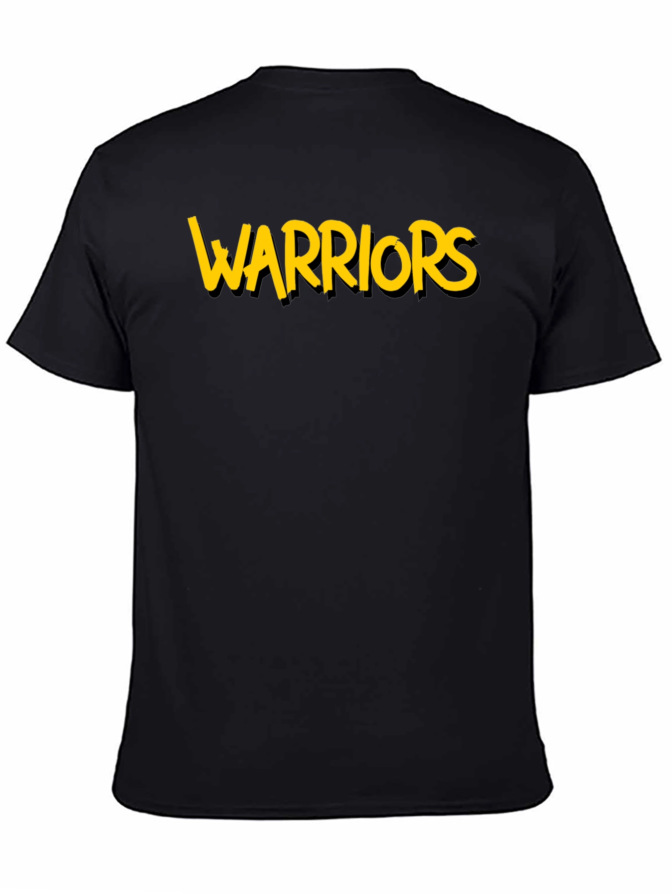 Warriors Graphic Tee - Black Cotton T-Shirt
