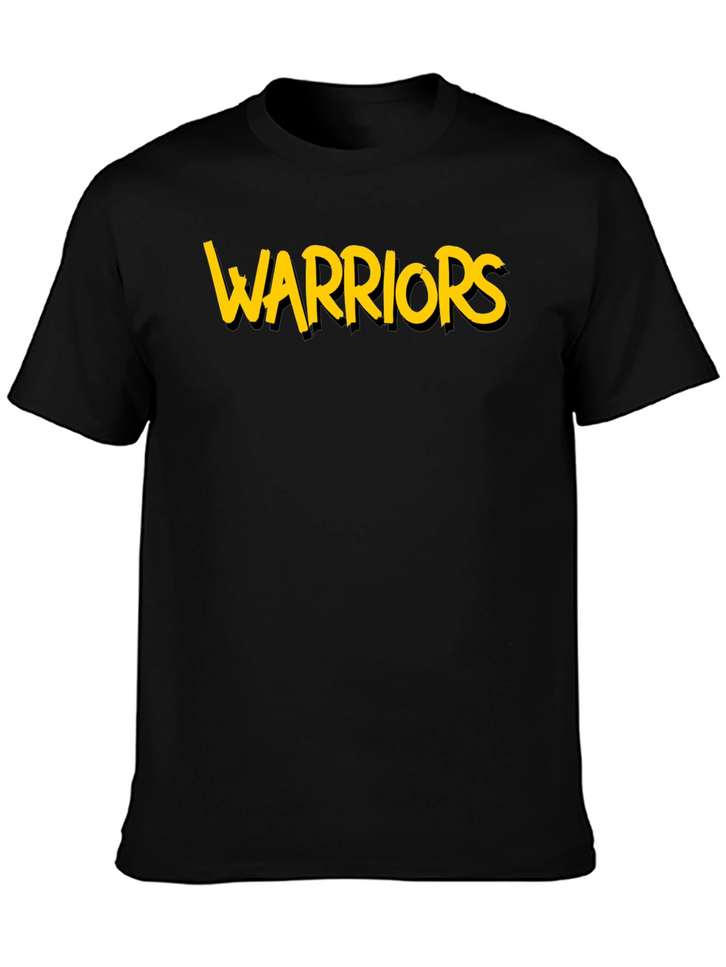 Warriors Graphic Tee - Black Cotton T-Shirt